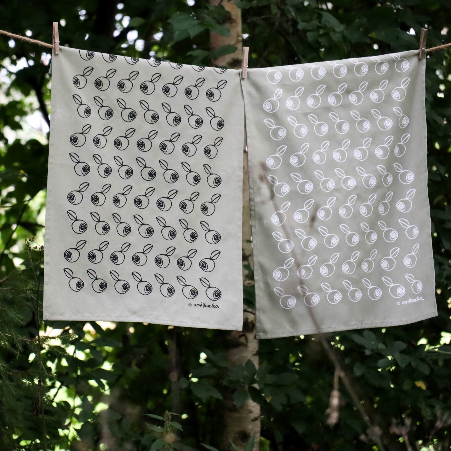 BLÅBÄRSSKOG kökshandduk 2-pack | grön