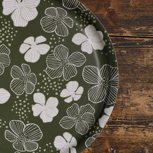 HJORTRONBLOM bricka | grön