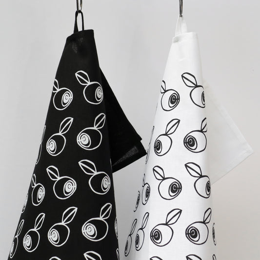 BLÅBÄRSSKOG kökshandduk 2-pack | svart-vit