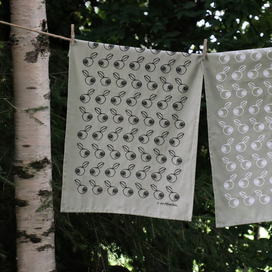 BLÅBÄRSSKOG kökshandduk 2-pack | grön