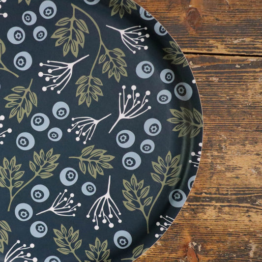 RÖNNBÄR bricka | mörkblå