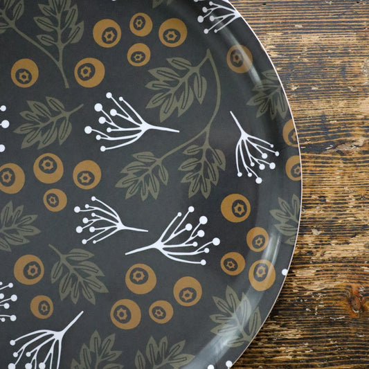 RÖNNBÄR bricka | brunsvart